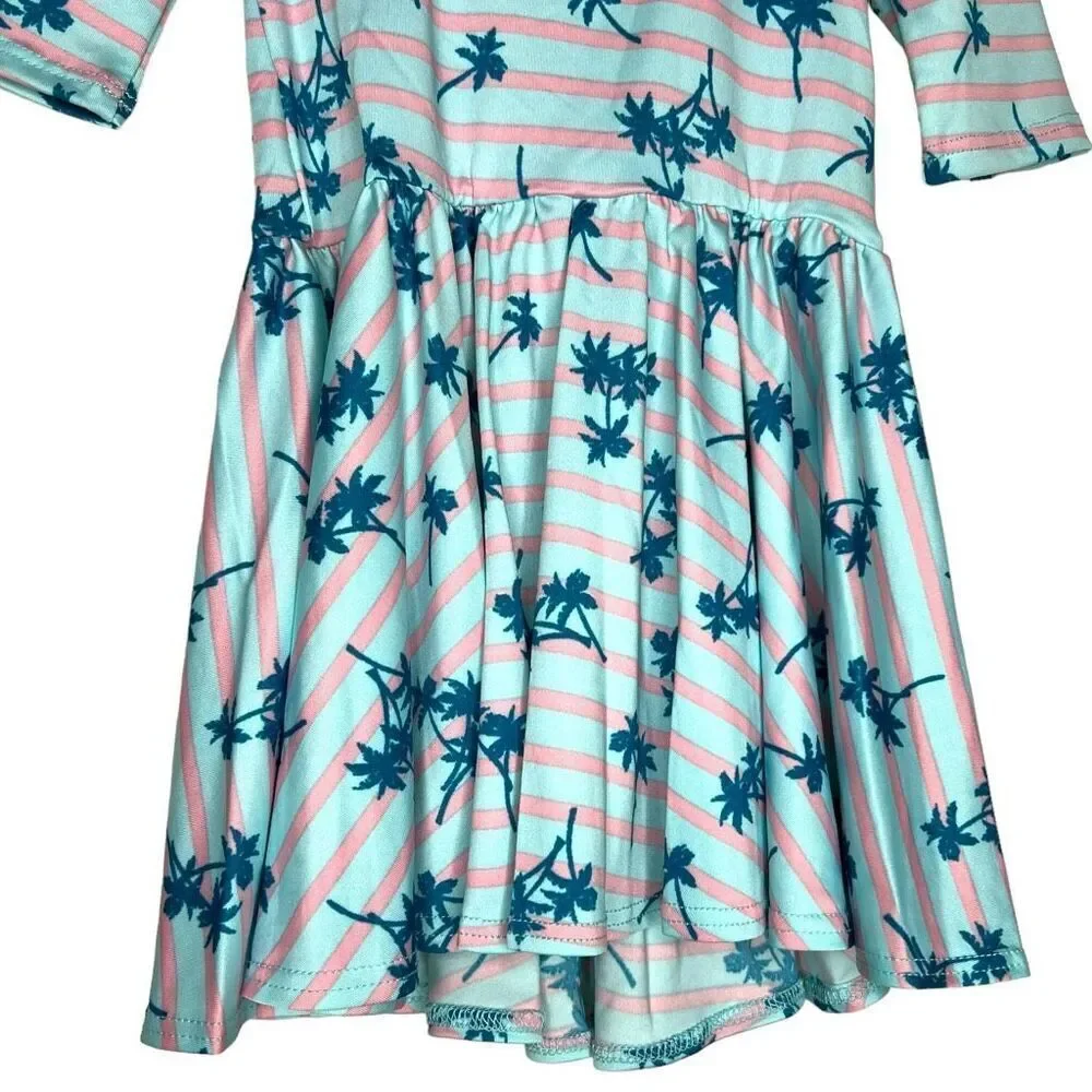 NEW Dot Dot Smile Blue Stripe Palm Tree Ballerina Dress 2T